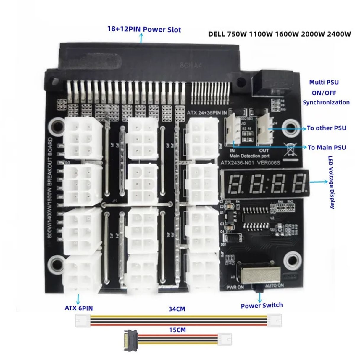 Płytka rozdzielcza M05K z 12 p – 2400W Server Psu Breakout Board recenzja i cena